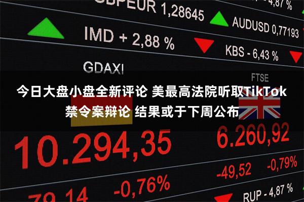 今日大盘小盘全新评论 美最高法院听取TikTok禁令案辩论 结果或于下周公布