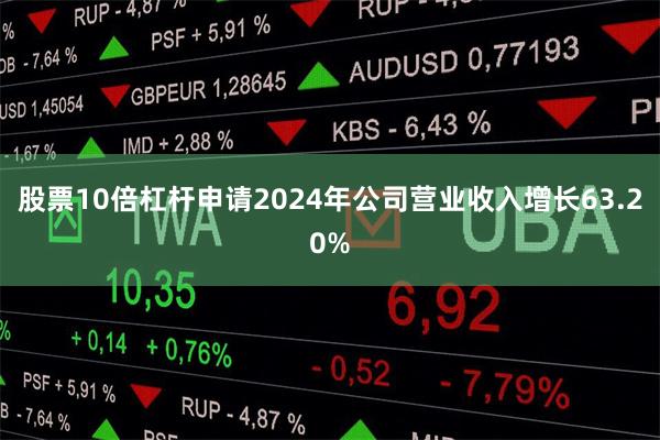 股票10倍杠杆申请2024年公司营业收入增长63.20%