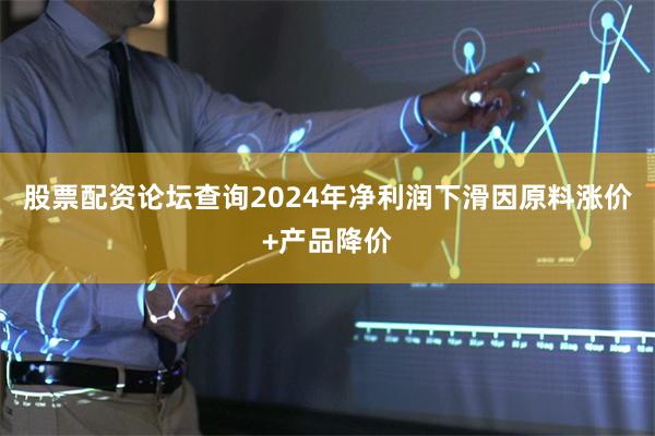股票配资论坛查询2024年净利润下滑因原料涨价+产品降价